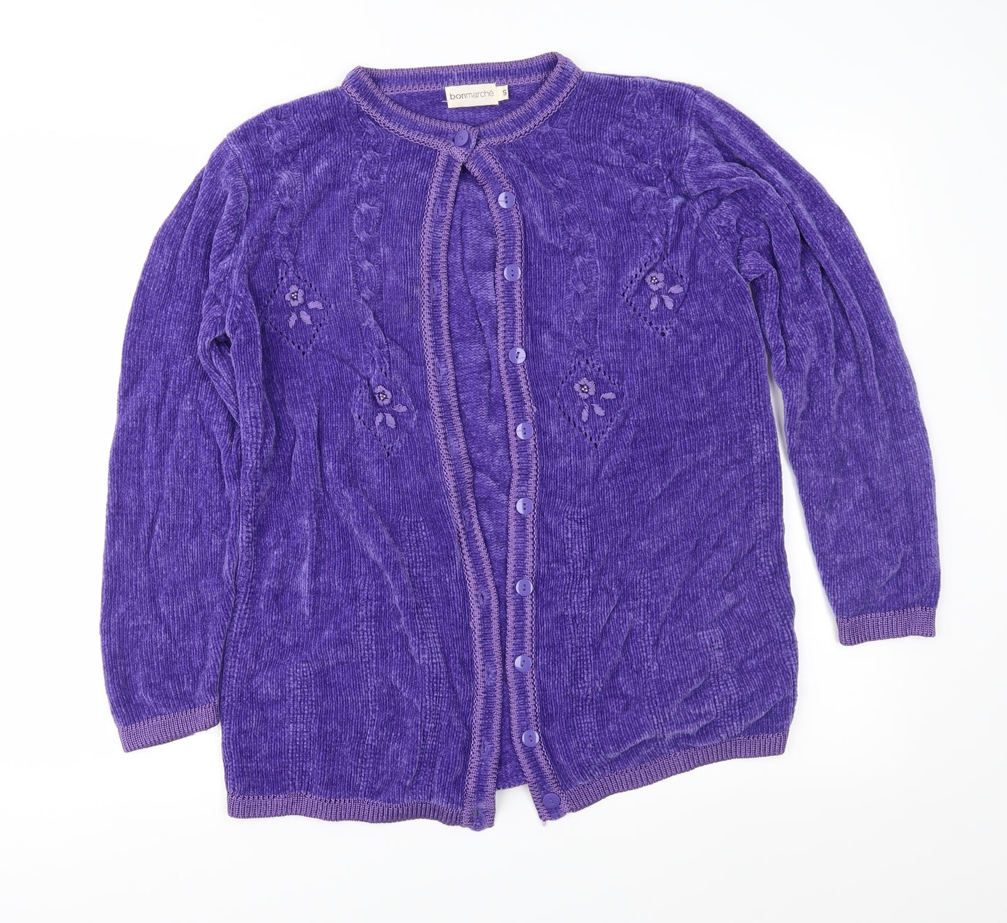 Bonmarché Womens Purple  Knit Cardigan Jumper Size S