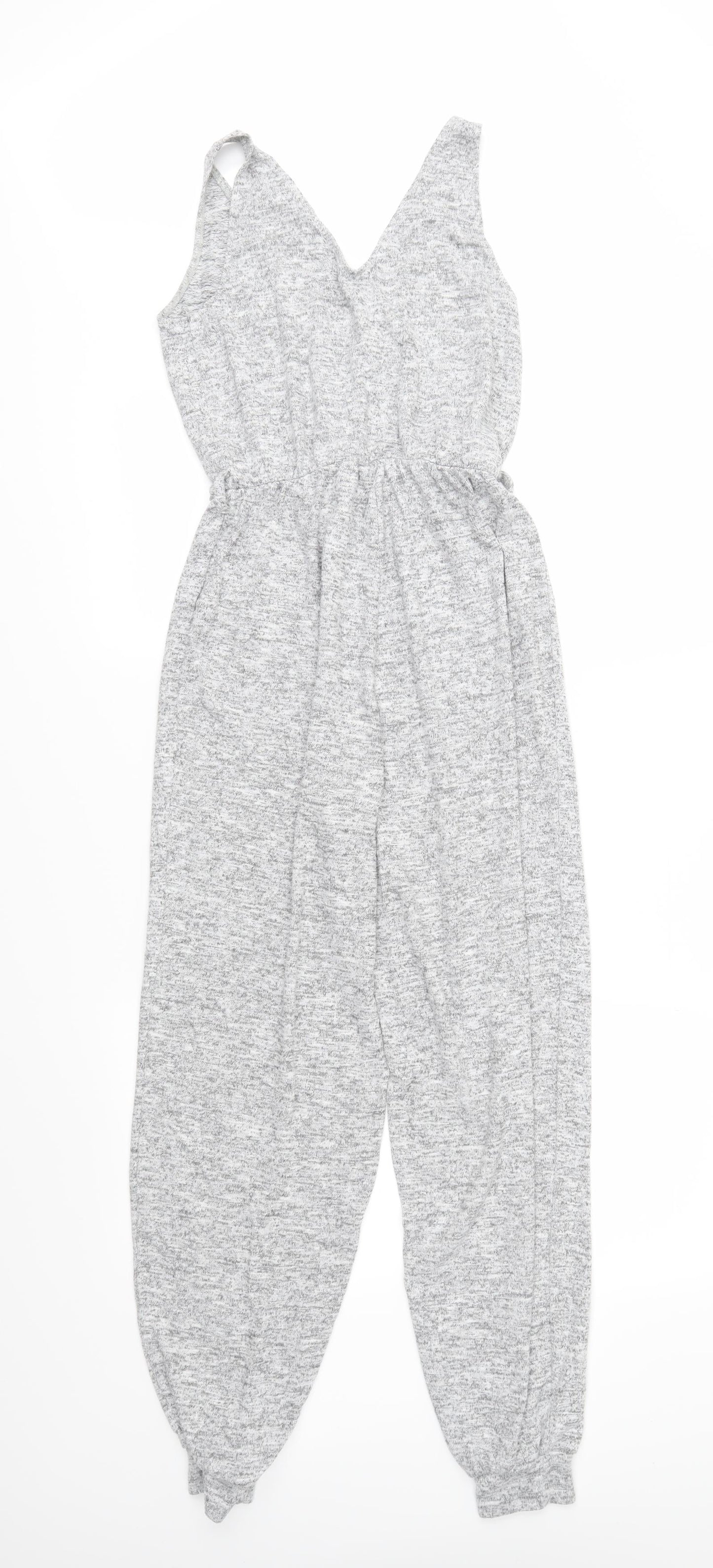 Topshop Womens Grey  Jersey Jumpsuit One-Piece Size 8 L28 in