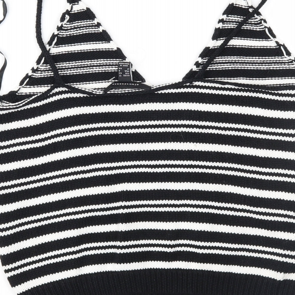 Atmosphere Womens Black Striped Knit Pullover Jumper Size 12