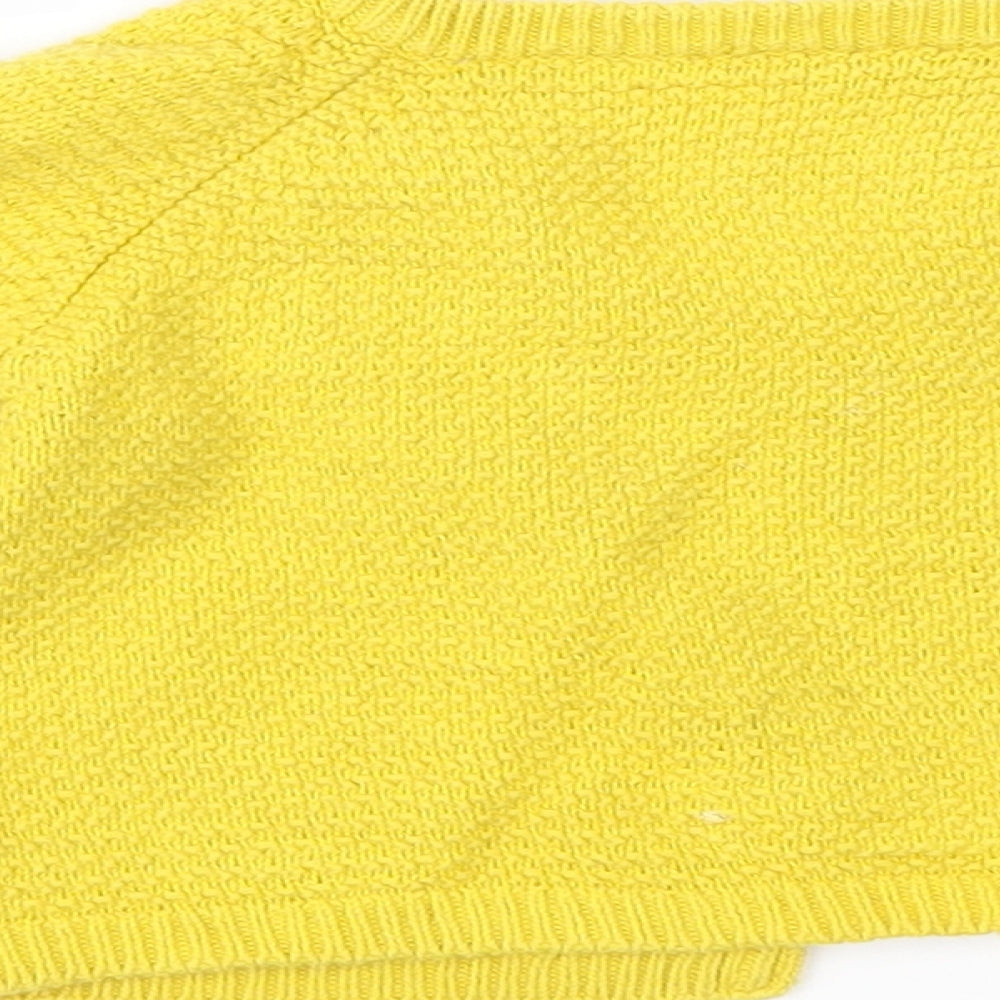 Mini Club Girls Yellow Floral Knit Cardigan Jumper Size 6-9 Months