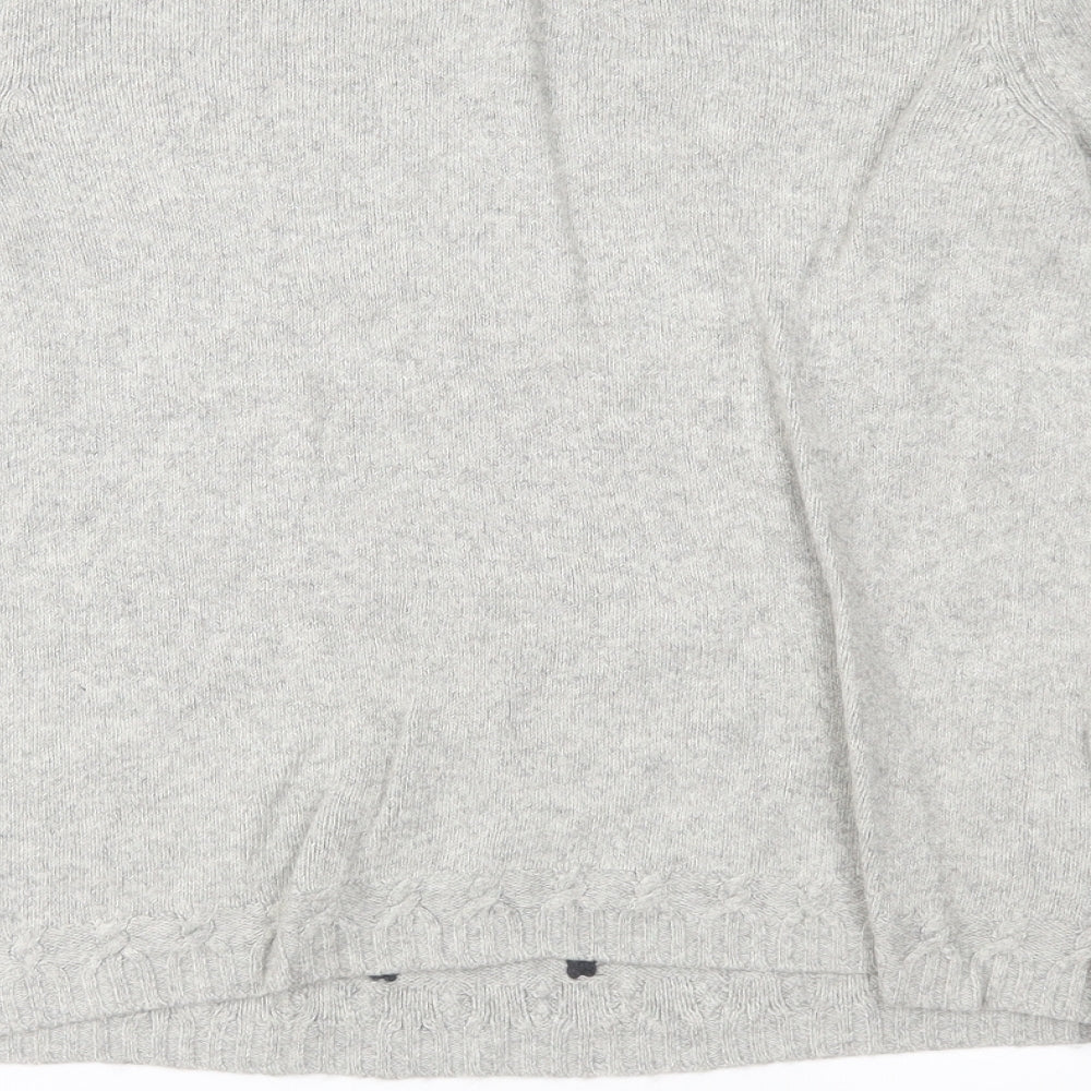 White Stuff Womens Grey Geometric Knit Pullover Jumper Size 12