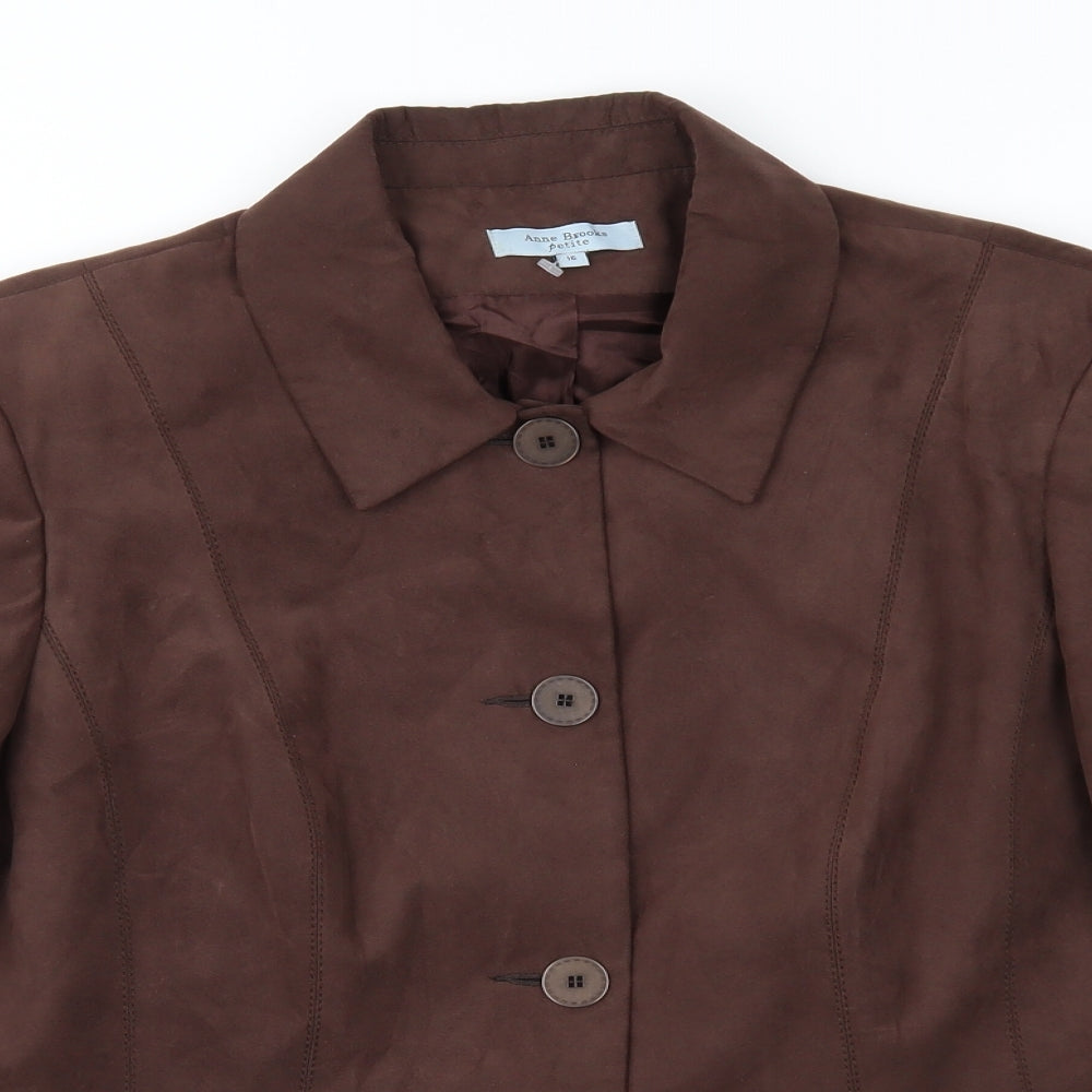 Anne Brooks Womens Brown   Jacket  Size 16