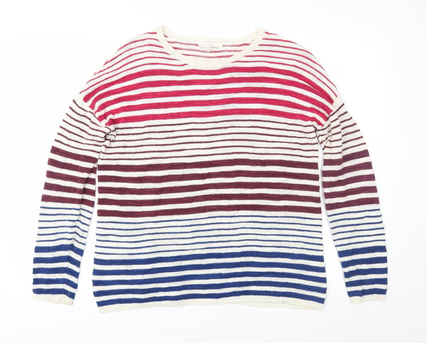 Seasalt Womens Multicoloured Striped Knit Pullover Jumper Size 10