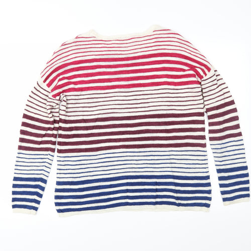 Seasalt Womens Multicoloured Striped Knit Pullover Jumper Size 10