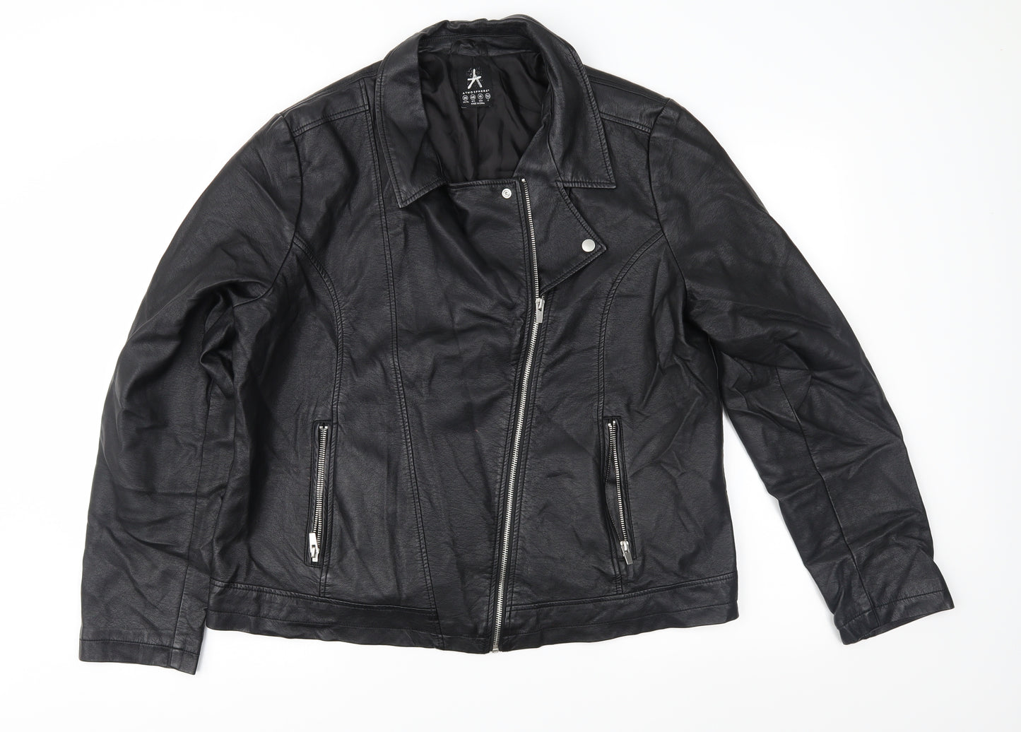 Atmosphere Womens Black   Biker Jacket Size 20