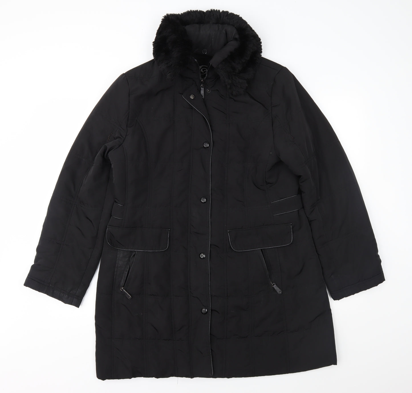 Klass Womens Black   Overcoat Coat Size M