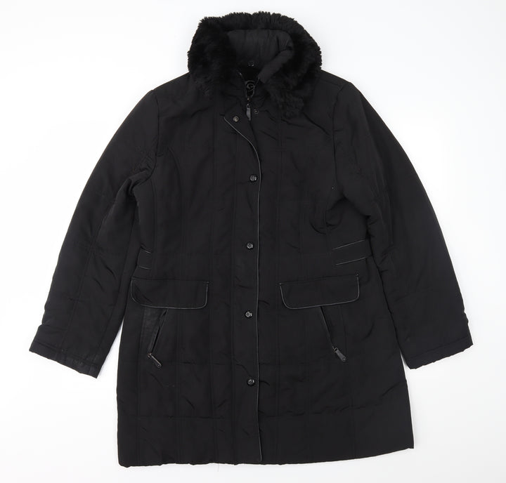 Klass Womens Black   Overcoat Coat Size M