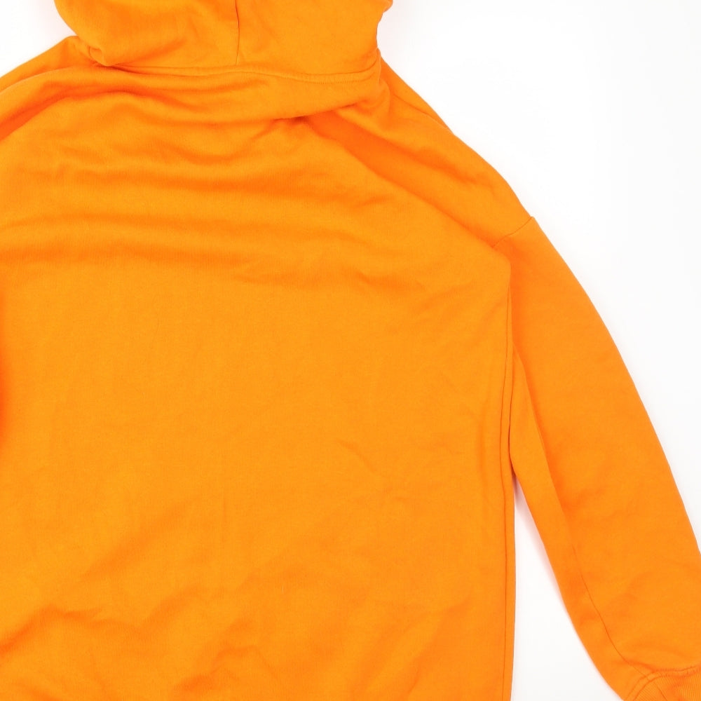 Divided Mens Orange   Pullover Hoodie Size S