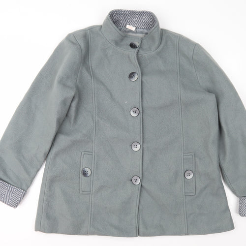 Anne De Lancay Womens Grey  Fleece Jacket Coat Size M