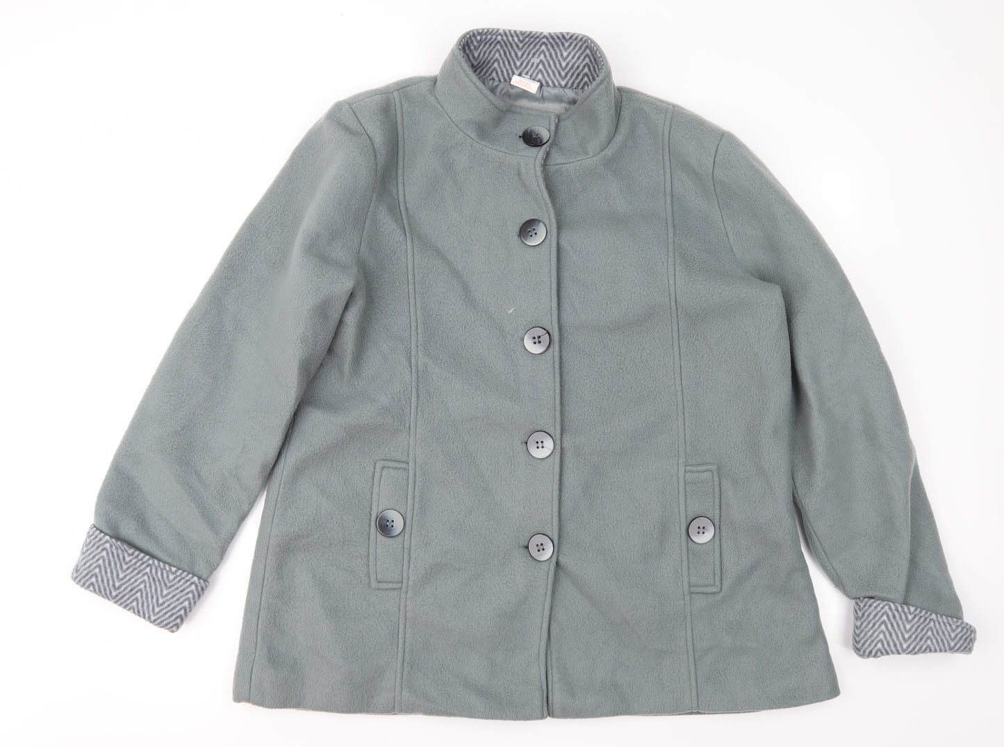 Anne De Lancay Womens Grey  Fleece Jacket Coat Size M