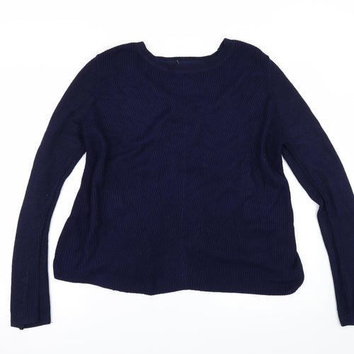 Topshop Womens Blue   Pullover Jumper Size 10  - BACK SPLIT