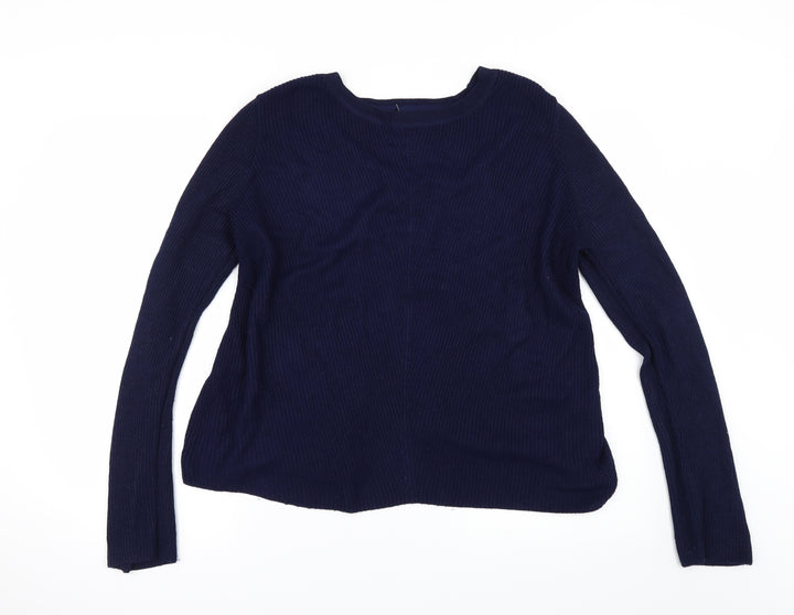 Topshop Womens Blue   Pullover Jumper Size 10  - BACK SPLIT
