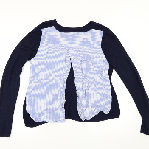Topshop Womens Blue   Pullover Jumper Size 10  - BACK SPLIT