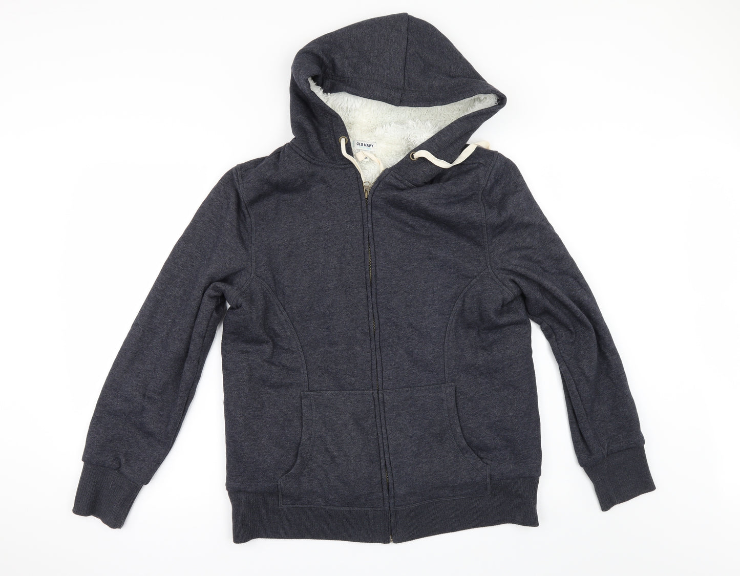 Old Navy Womens Grey   Full Zip Hoodie Size L  - fur linned