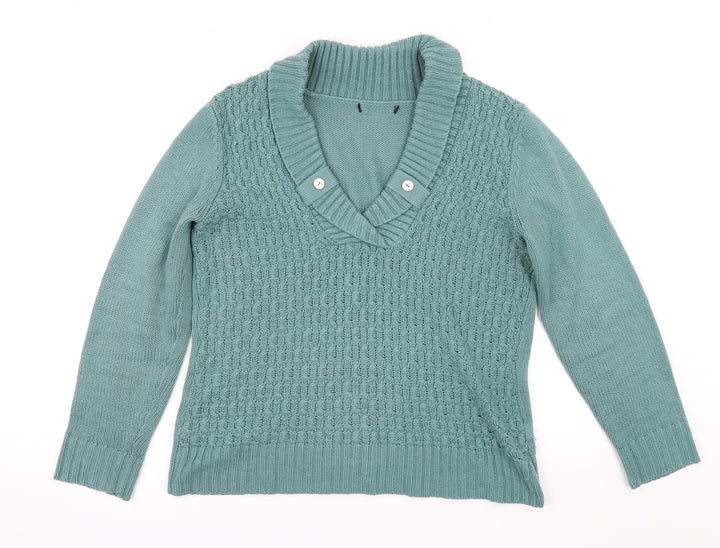 BM Womens Green Pullover Jumper Size S