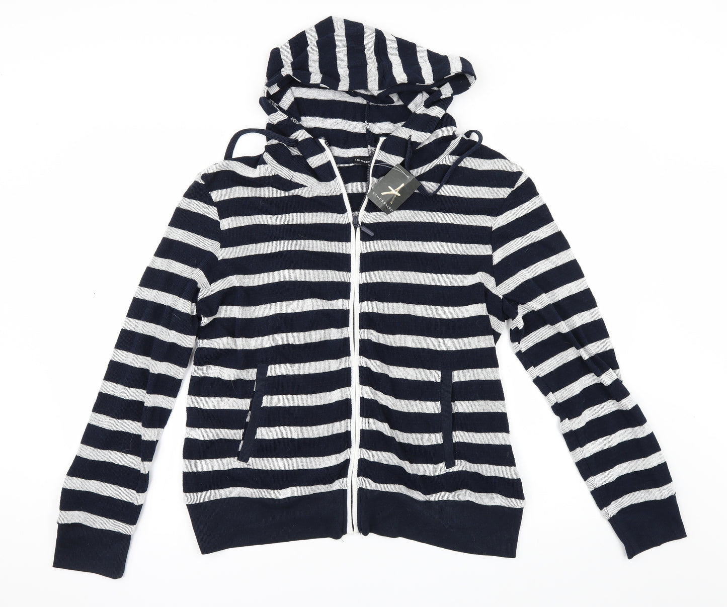 Primark Womens Blue Striped  Full Zip Hoodie Size 16