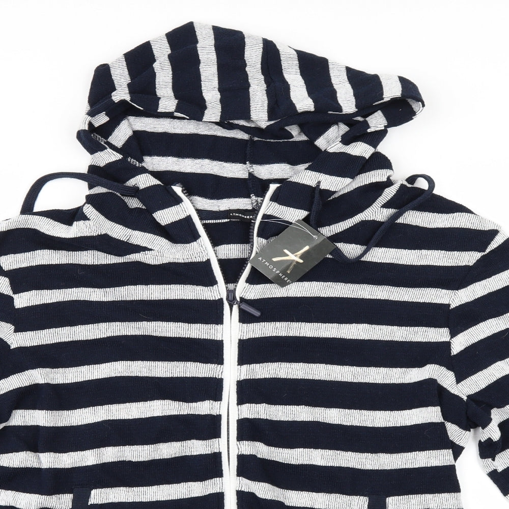 Primark Womens Blue Striped  Full Zip Hoodie Size 16