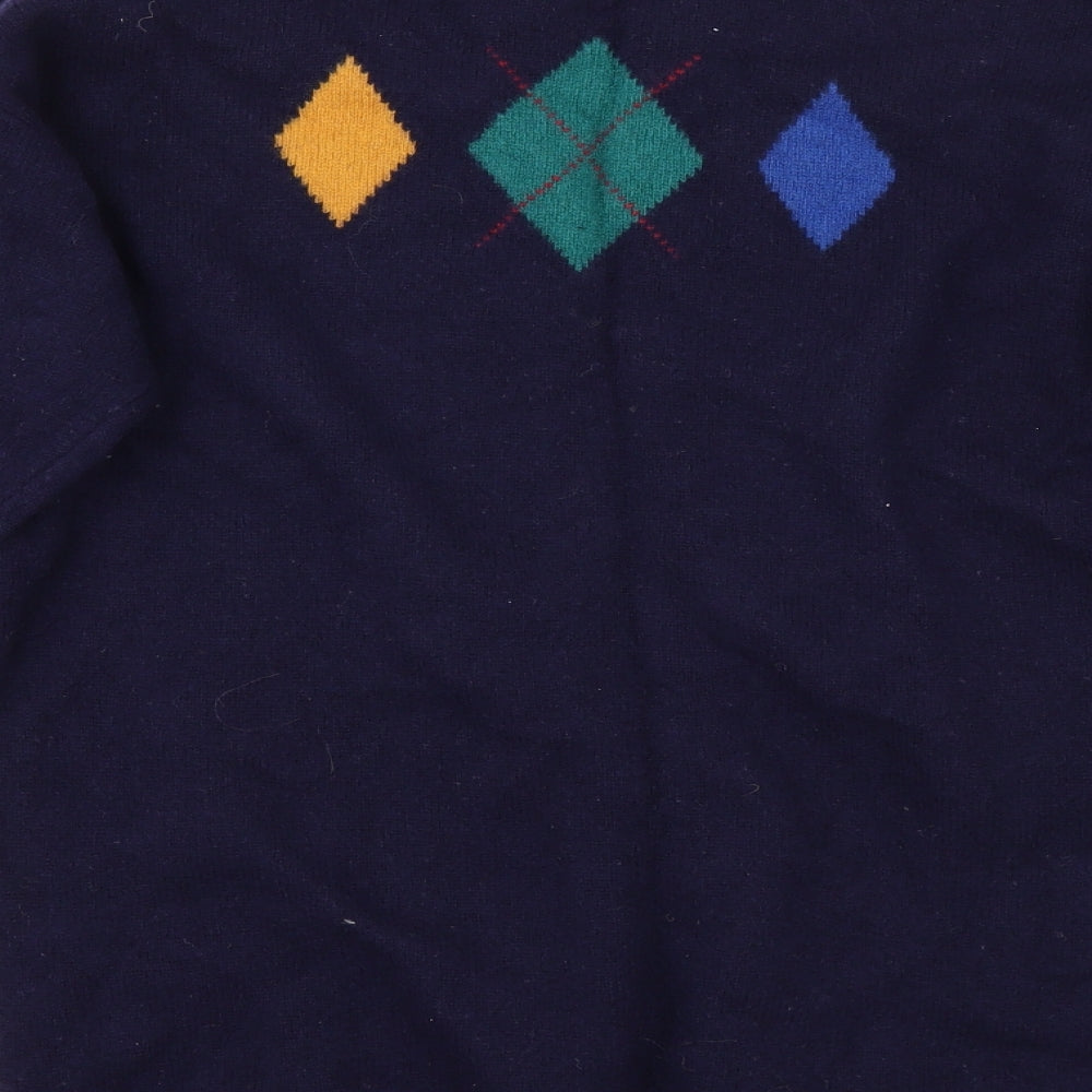 Tulchan Womens Black Geometric  Pullover Jumper Size M