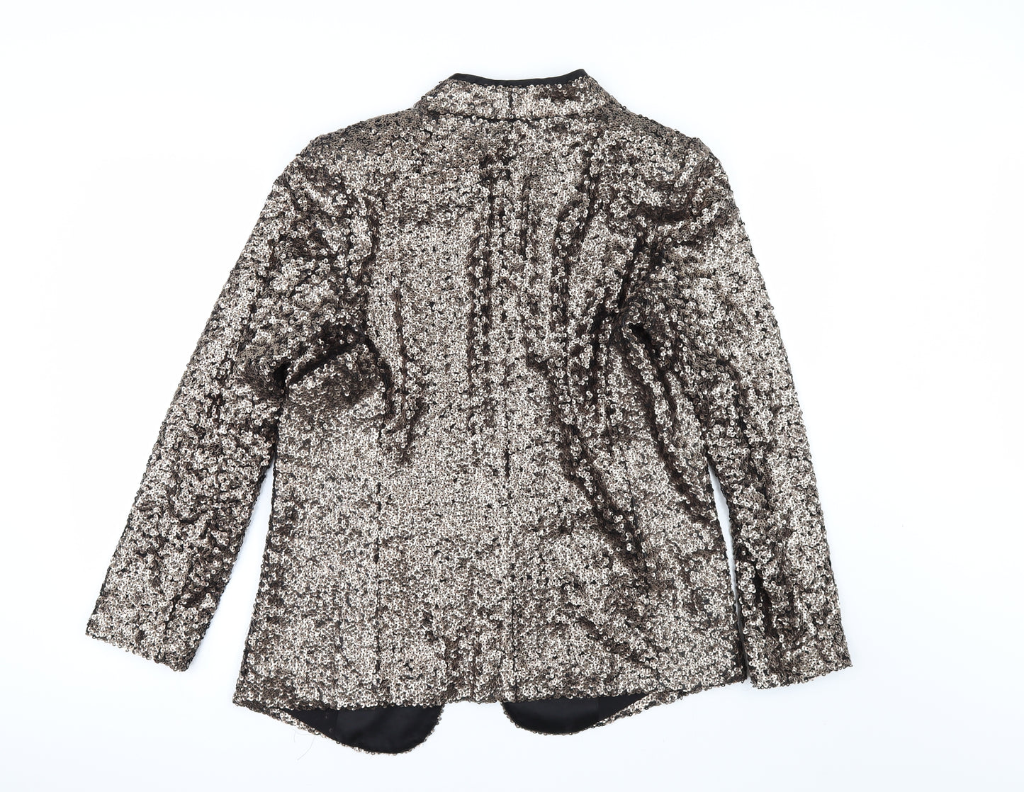 Marks and Spencer Womens Gold   Jacket  Size 14  - Edge to Edge sequin