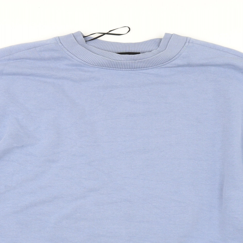 Monki Mens Blue   Pullover Sweatshirt Size M