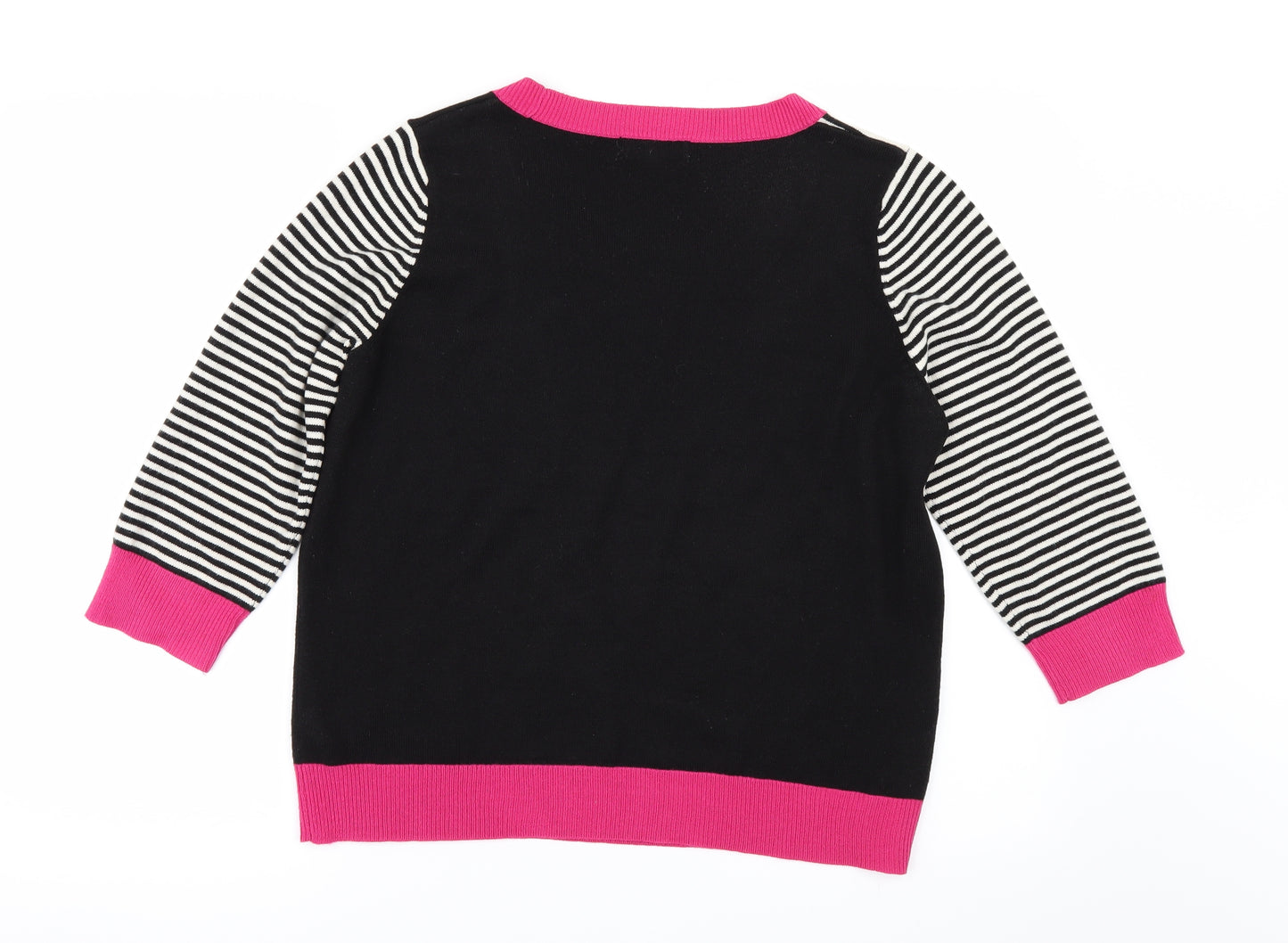 Per Una Womens Black Striped  Pullover Jumper Size 14
