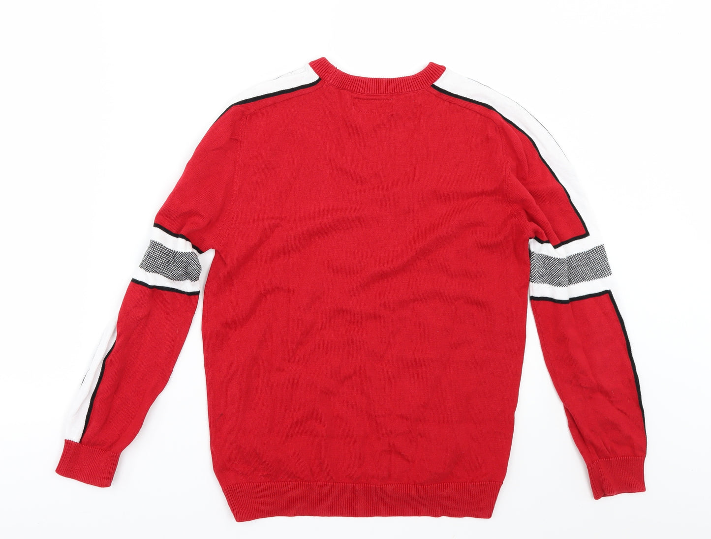 NEXT Boys Red Striped  Pullover Jumper Size 11 Years