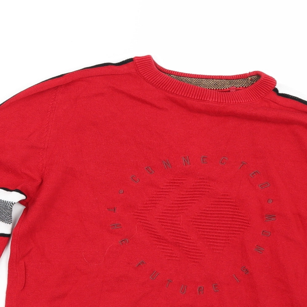NEXT Boys Red Striped  Pullover Jumper Size 11 Years