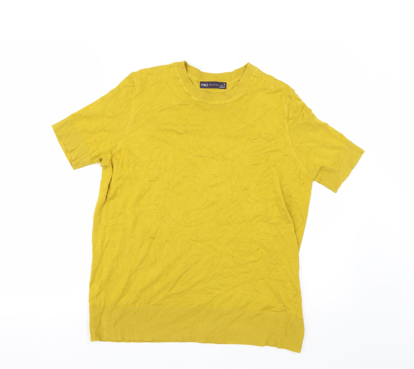 Marks and Spencer Womens Yellow   Pullover Jumper Size 12