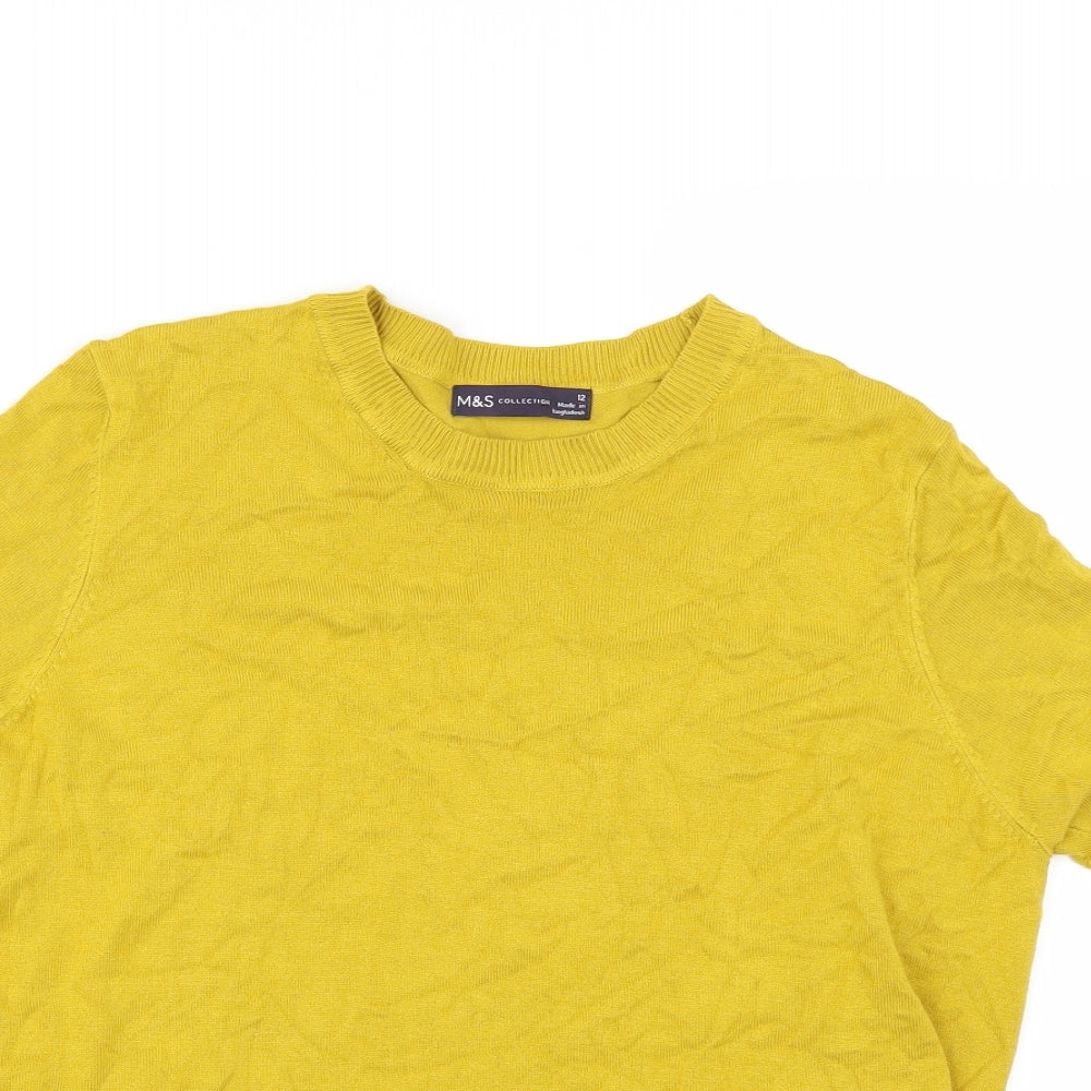 Marks and Spencer Womens Yellow   Pullover Jumper Size 12