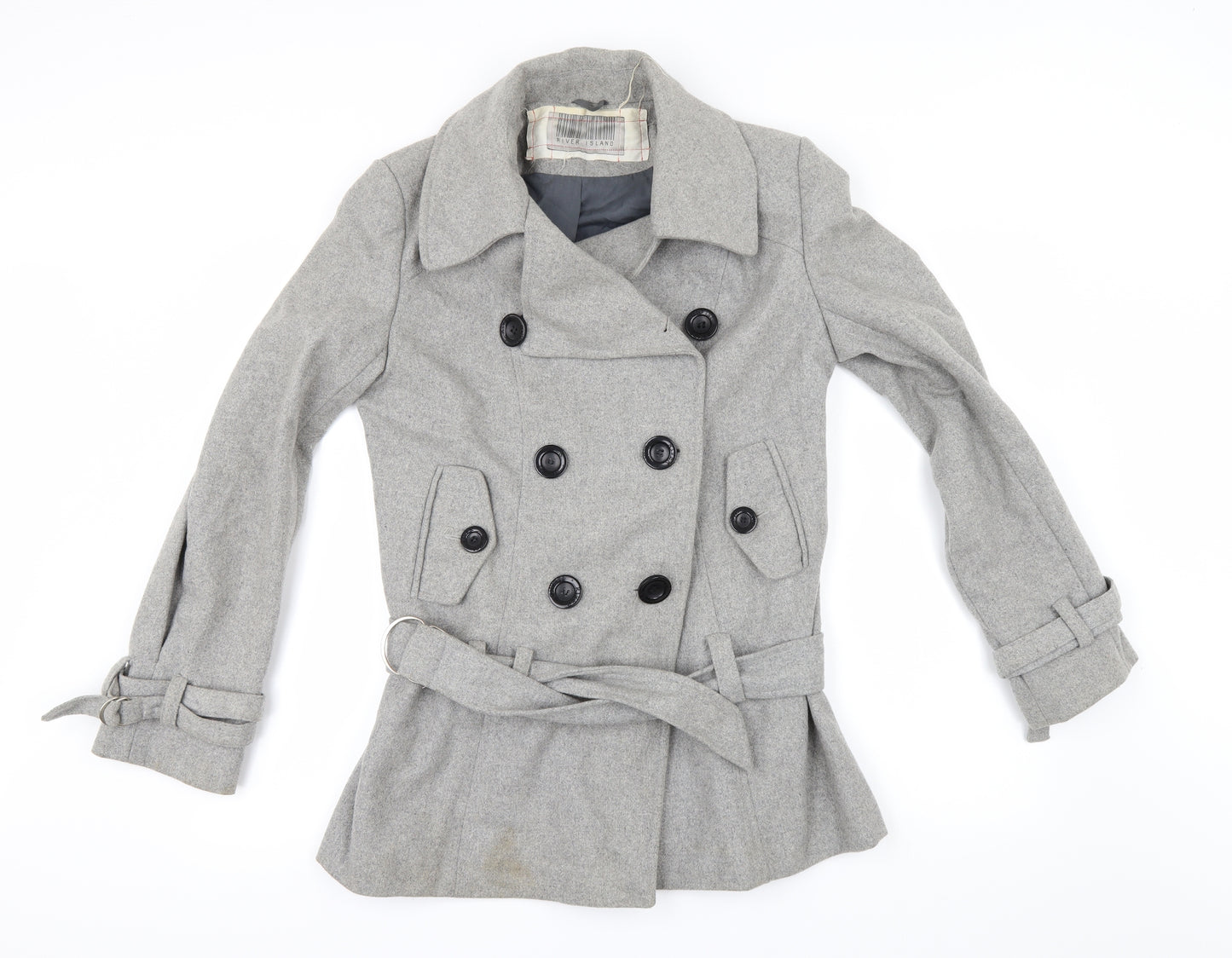 River Island Womens Grey   Overcoat Coat Size 14