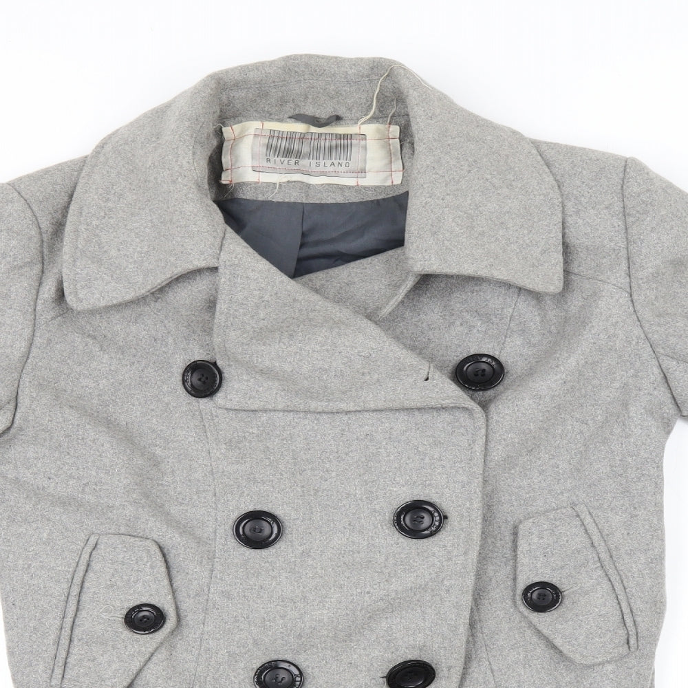River Island Womens Grey   Overcoat Coat Size 14
