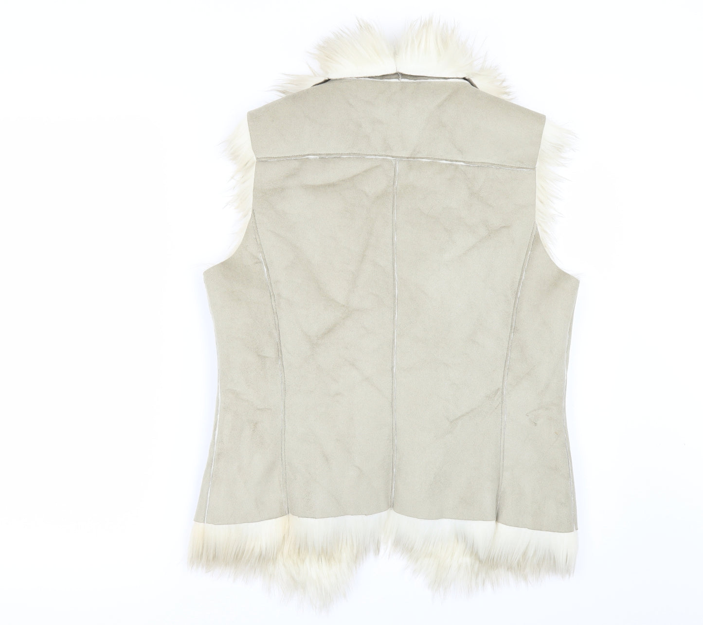 Jasper Conran Womens Grey   Gilet Jacket Size 12  - Fur lined