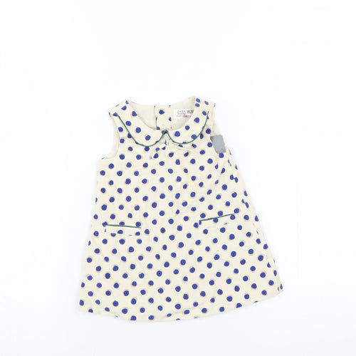 Zara Girls Ivory Polka Dot  Trapeze & Swing  Size 6-9 Months