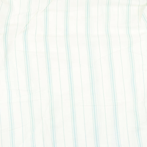 Chardonay Mens Ivory Striped   Button-Up Size 16