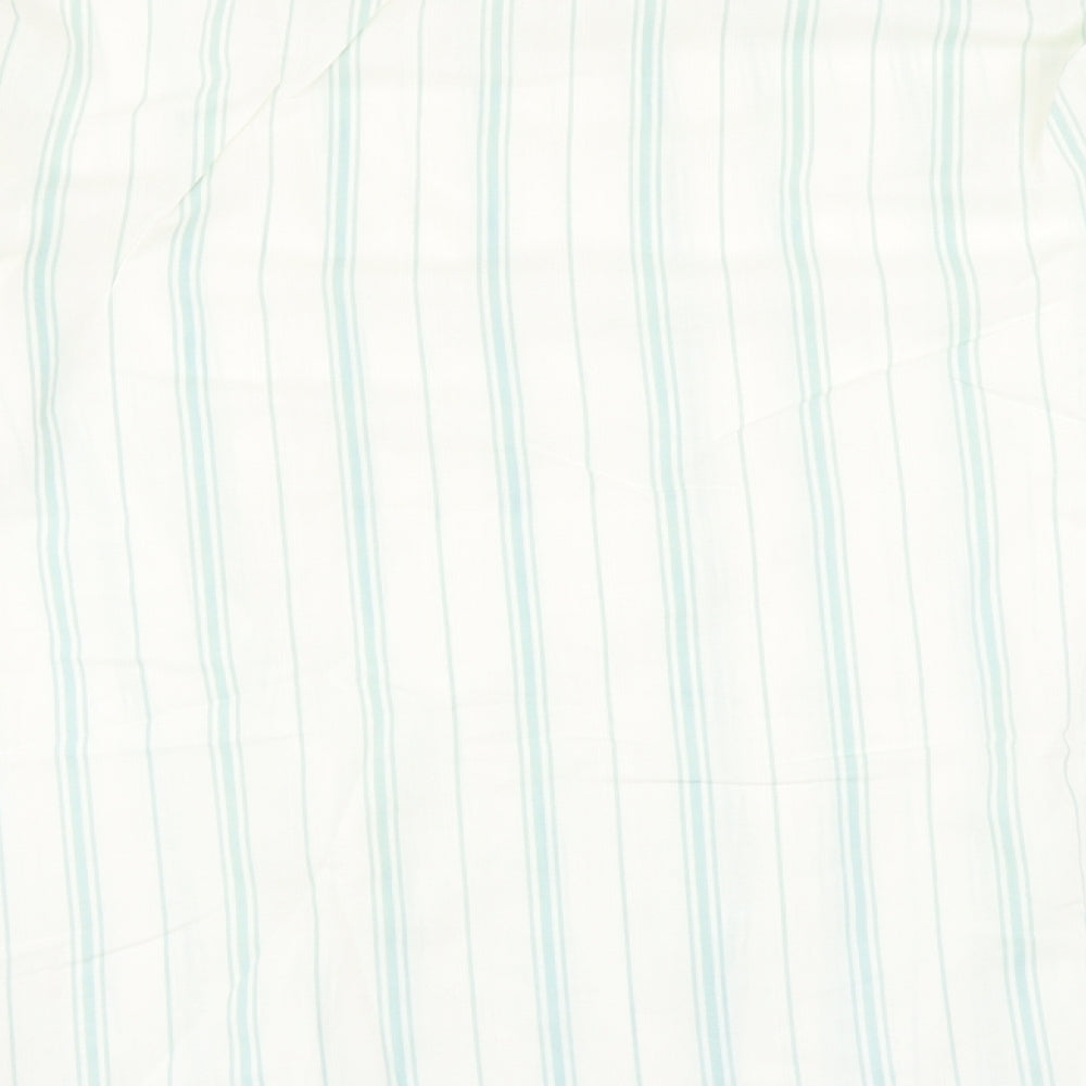 Chardonay Mens Ivory Striped   Button-Up Size 16