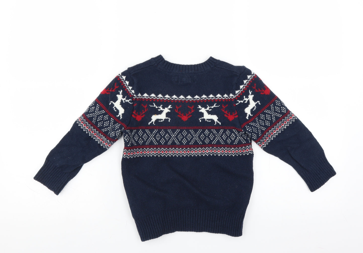 H&M Boys Blue   Pullover Jumper Size 4-5 Years  - christmas jumper