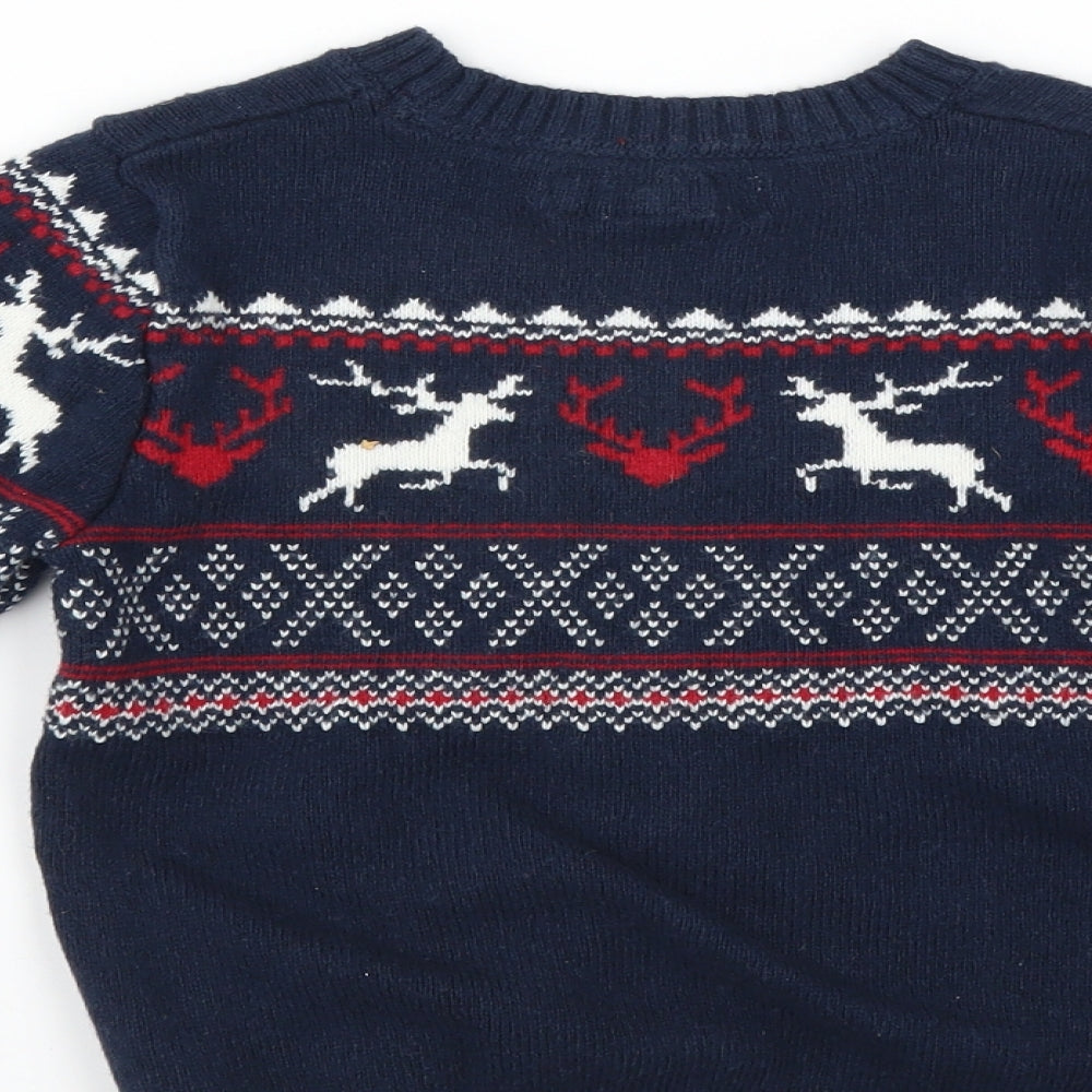 H&M Boys Blue   Pullover Jumper Size 4-5 Years  - christmas jumper