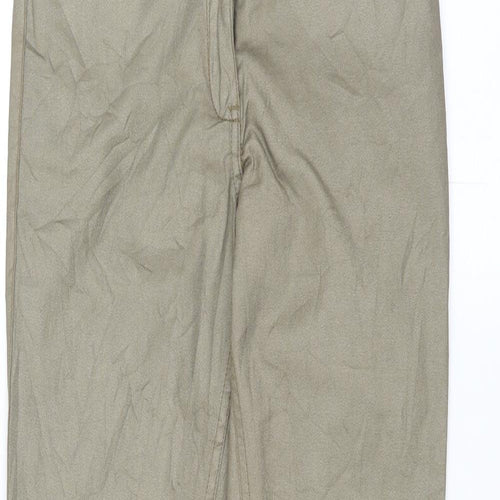 UpFashion Womens Green   Trousers  Size 8 L30 in - Shiny Metallic
