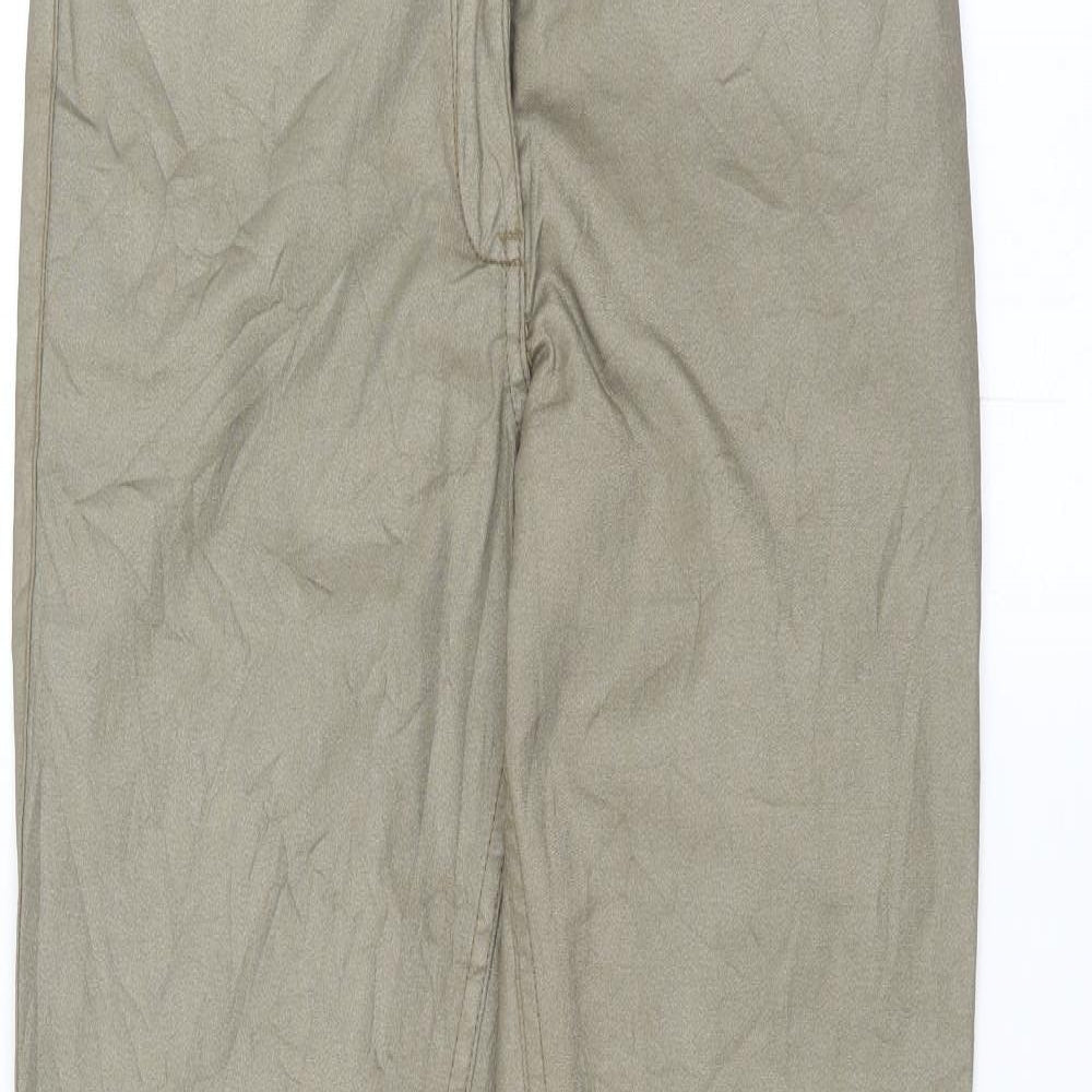 UpFashion Womens Green   Trousers  Size 8 L30 in - Shiny Metallic