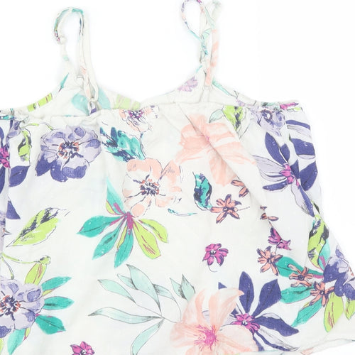 Love To Lounge Womens White Floral  Cami Pyjama Top Size XS