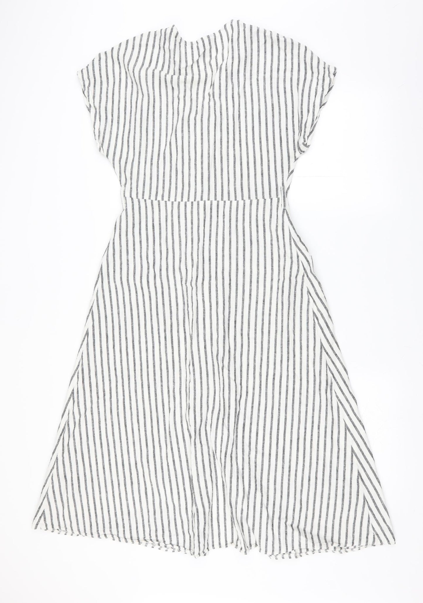 New Look Womens Grey Striped  Shirt Dress  Size 12