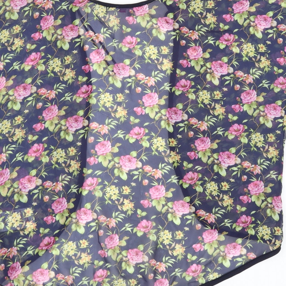 Miss Evie Girls Blue Floral  Cardigan Jumper Size 7-8 Years  - Shrug