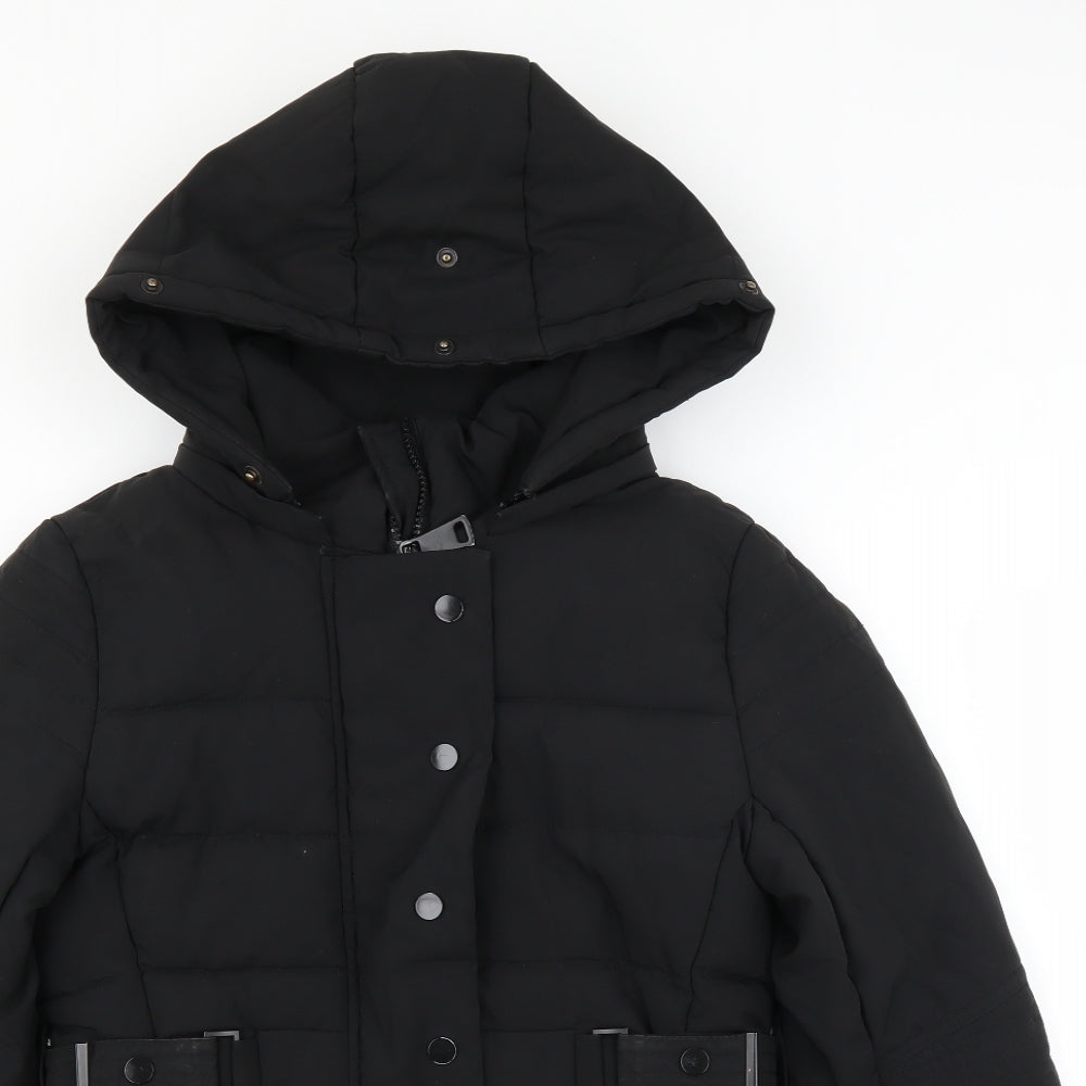 Hooded Puffer Black Calvin Klein Nylon Belted Puffer Coat Mochy Womens Black Puffer Jacket Coat Size 10 – Preworn