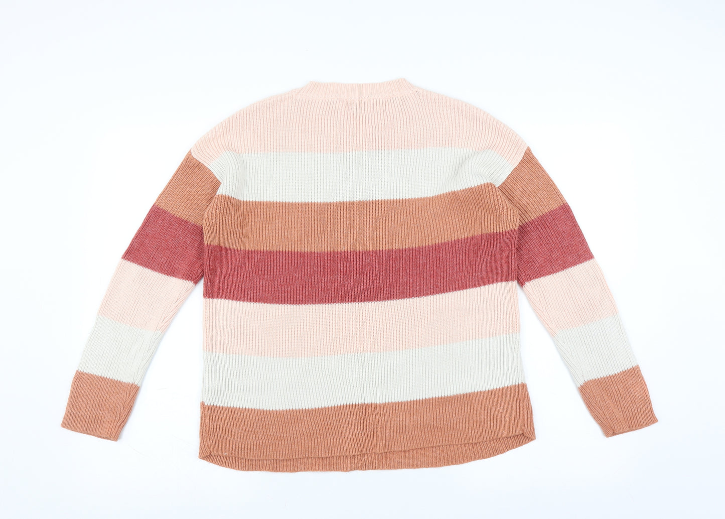 Fat Face Womens Orange Striped  Pullover Jumper Size 12