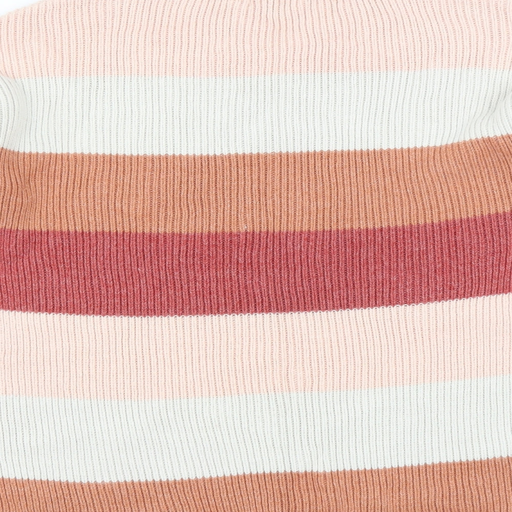 Fat Face Womens Orange Striped  Pullover Jumper Size 12
