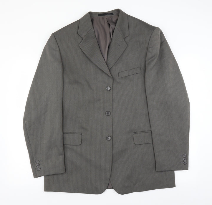 Zantos Mens Grey Herringbone  Jacket Suit Jacket Size 42