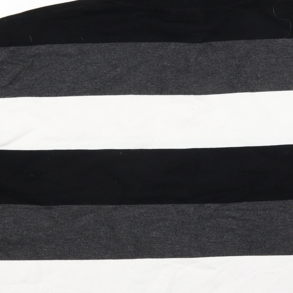 Marble Womens Black Striped  Pullover Jumper Size S