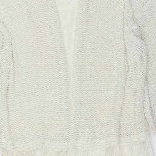 George Womens Ivory   Cardigan Jumper Size XL  - lace and fringe detail