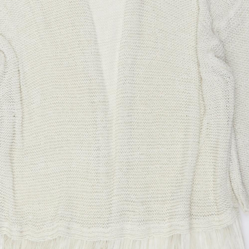 George Womens Ivory   Cardigan Jumper Size XL  - lace and fringe detail
