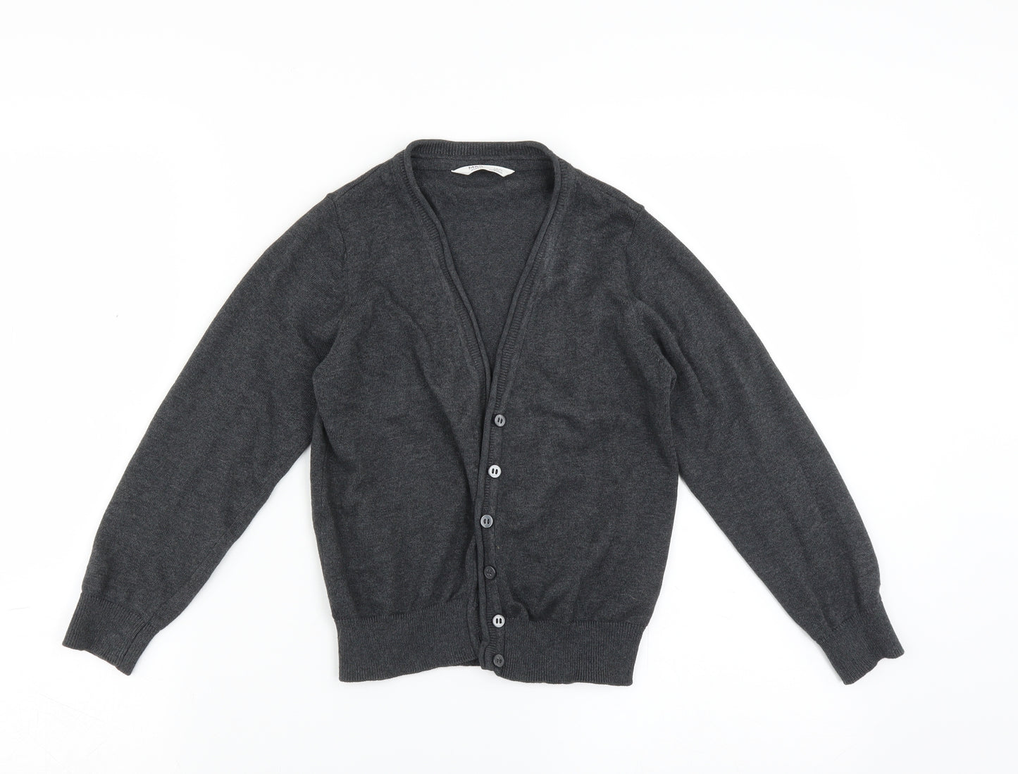 Marks and Spencer Girls Grey   Cardigan Jumper Size 7-8 Years